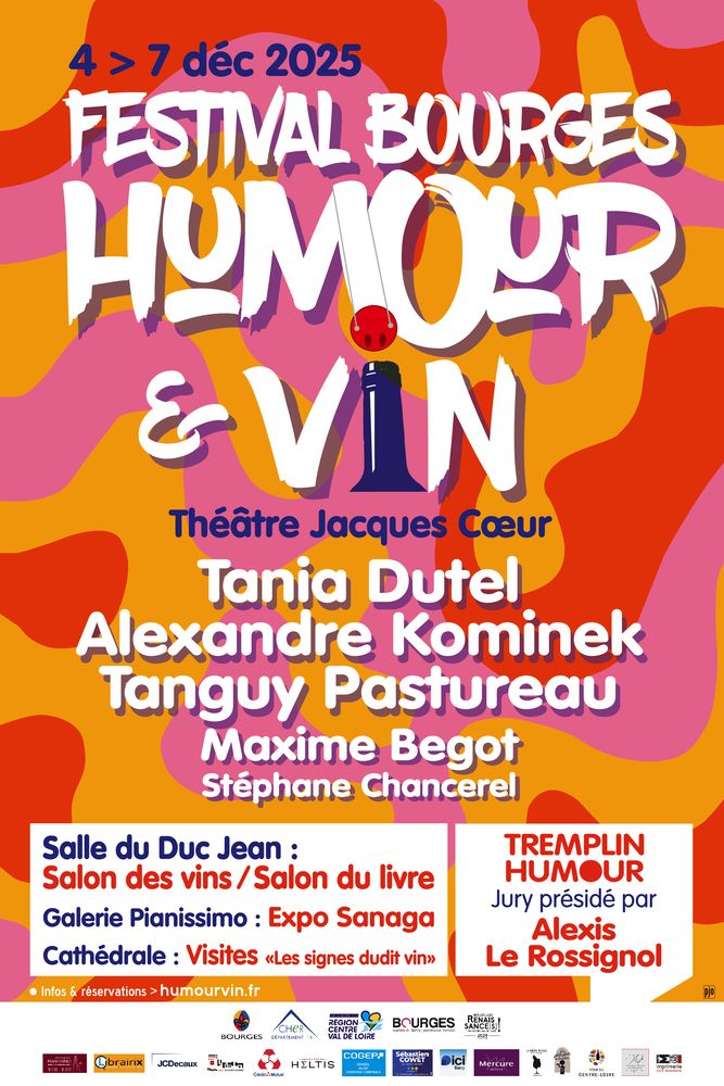 Affiche Bourges Humour et Vin 2025
